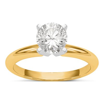14K Two-Tone Gold Solitaire Ring Mounting