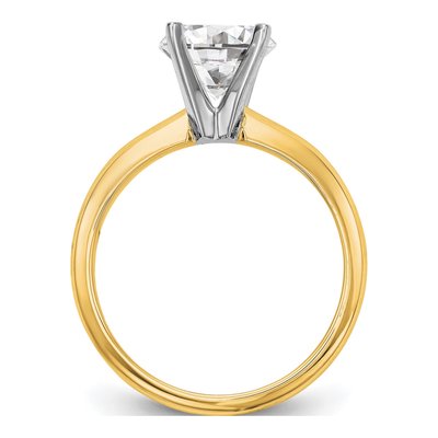 14K Two-Tone Gold Solitaire for Ring Mounting – view 2