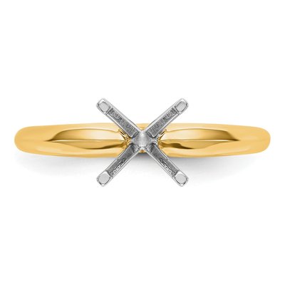 14K Two-Tone Gold Solitaire for Ring Mounting – view 4