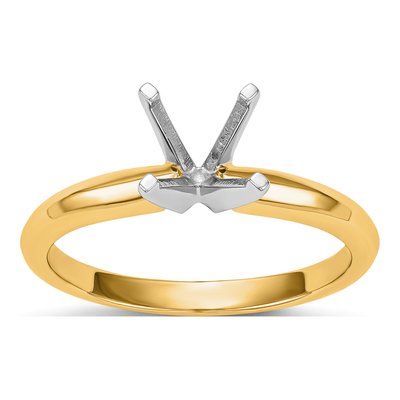 14K Two-Tone Gold Solitaire for Ring Mounting – view 7