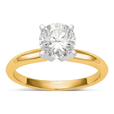 14K Two-Tone Gold Solitaire for Ring Mounting