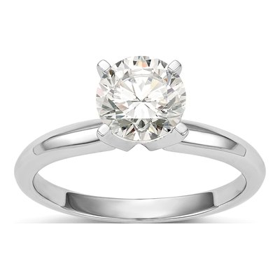 14K White Gold Solitaire Ring Mounting