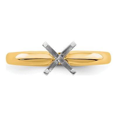 14K Two-Tone Gold Solitaire Ring Mounting – view 4