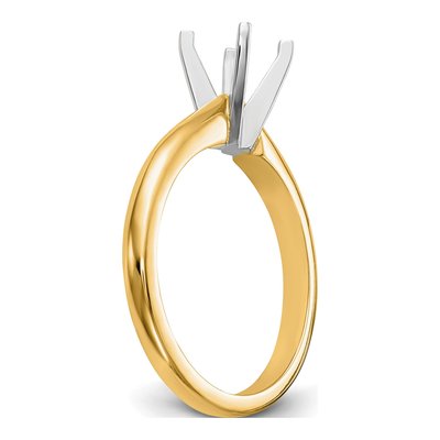 14K Two-Tone Gold Solitaire Ring Mounting – view 6