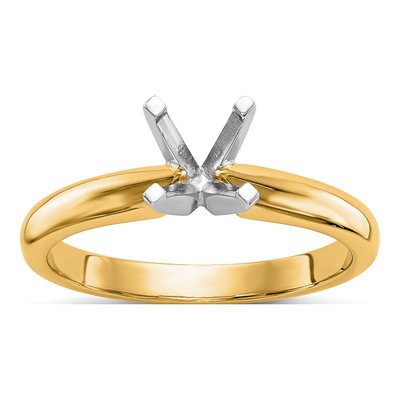 14K Two-Tone Gold Solitaire Ring Mounting – view 7