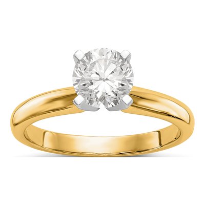 14K Two-Tone Gold Solitaire Ring Mounting