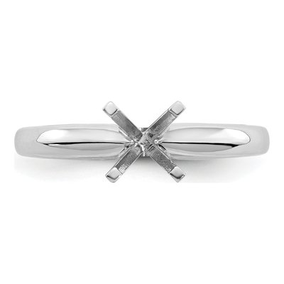 14K White Gold Round Solitaire Ring Mounting – view 4
