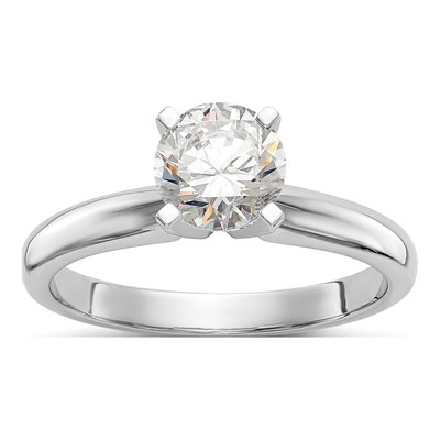 14K White Gold Round Solitaire Ring Mounting