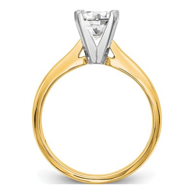 14K Two-Tone Gold Solitaire Ring Mounting – view 2