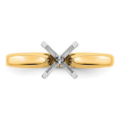14K Two-Tone Gold Solitaire Ring Mounting – view 4