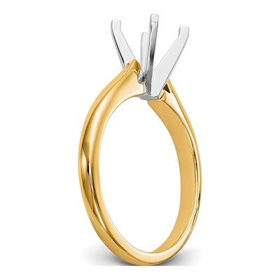 14K Two-Tone Gold Solitaire Ring Mounting – view 6