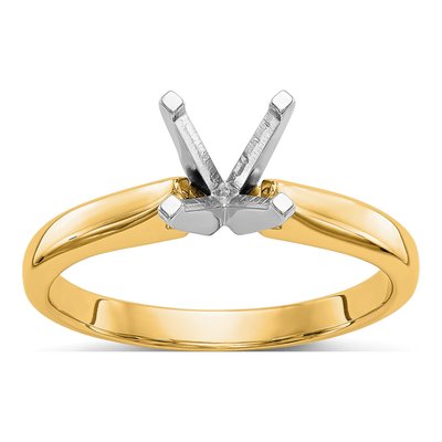 14K Two-Tone Gold Solitaire Ring Mounting – view 7