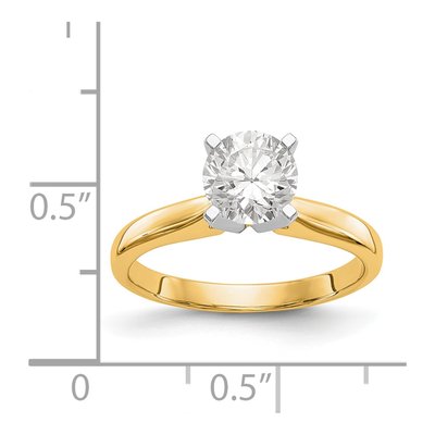 14K Two-Tone Gold Solitaire Ring Mounting – view 8