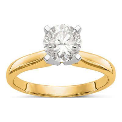 14K Two-Tone Gold Solitaire Ring Mounting