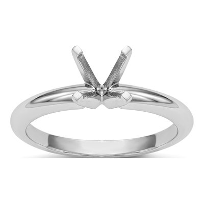 14K White Gold Round Solitaire Ring Mounting – view 8