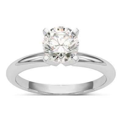 14K White Gold Round Solitaire Ring Mounting