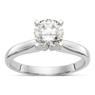 14K White Gold Solitaire Ring Mounting