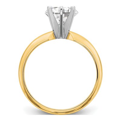 14K Two-Tone Gold Solitaire Ring Mounting – view 2