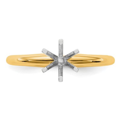14K Two-Tone Gold Solitaire Ring Mounting – view 4