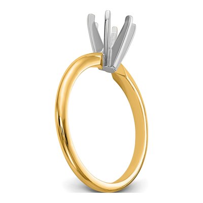 14K Two-Tone Gold Solitaire Ring Mounting – view 6