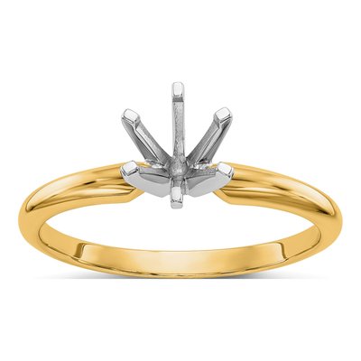 14K Two-Tone Gold Solitaire Ring Mounting – view 7