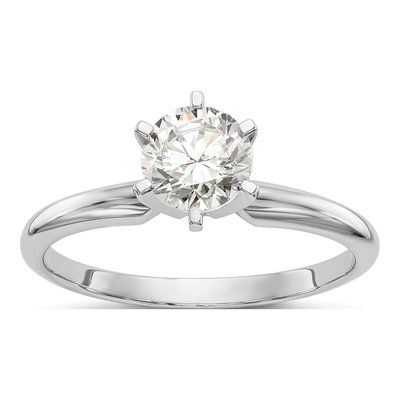 14K White Gold Solitaire Ring Mounting