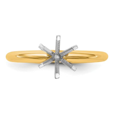 14K Two-Tone Gold Round Solitaire Ring Mounting – view 4