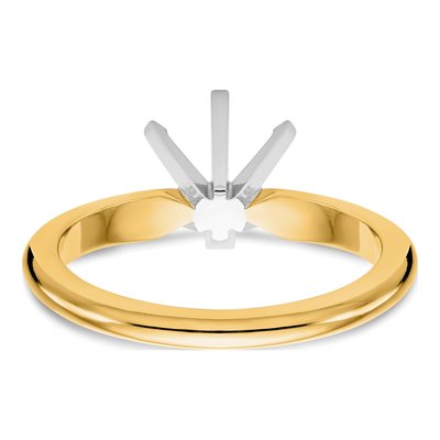 14K Two-Tone Gold Round Solitaire Ring Mounting – view 5
