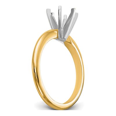 14K Two-Tone Gold Round Solitaire Ring Mounting – view 6