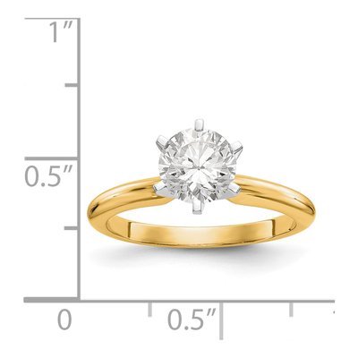 14K Two-Tone Gold Round Solitaire Ring Mounting – view 8