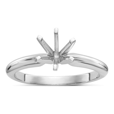 14K White Gold Round Solitaire Ring Mounting – view 8