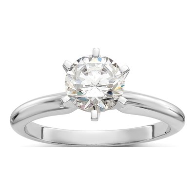 14K White Gold Round Solitaire Ring Mounting