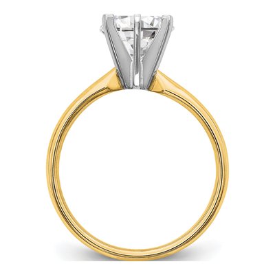 14K Two-Tone Gold 6-Prong Solitaire Ring Mounting – view 2