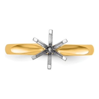 14K Two-Tone Gold 6-Prong Solitaire Ring Mounting – view 4
