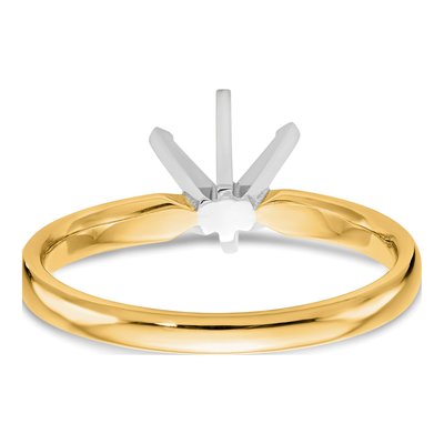 14K Two-Tone Gold 6-Prong Solitaire Ring Mounting – view 5