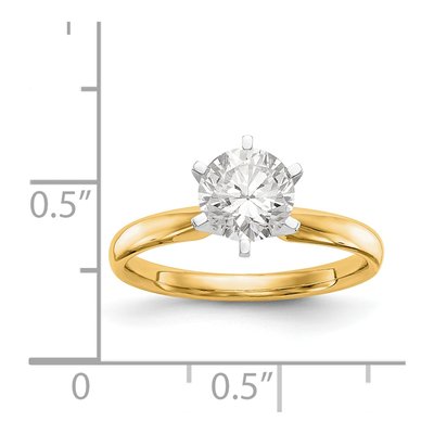 14K Two-Tone Gold 6-Prong Solitaire Ring Mounting – view 8