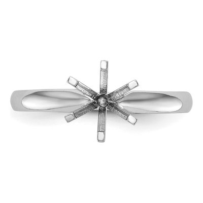 14K White Gold 6-Prong Solitaire Ring Mounting – view 4