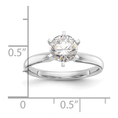 14K White Gold 6-Prong Solitaire Ring Mounting – view 7