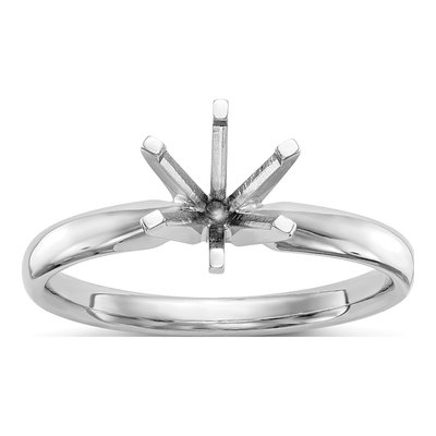 14K White Gold 6-Prong Solitaire Ring Mounting – view 8