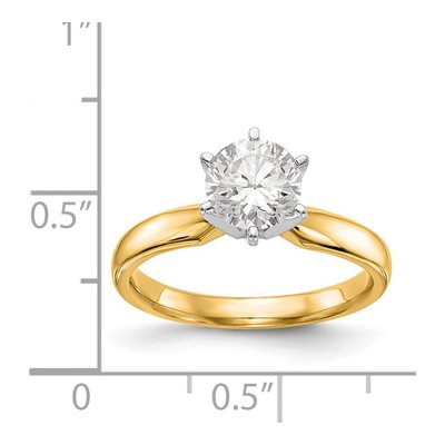 14K Two-Tone Gold Medium-Weight Comfort-Fit 6-Prong Round Solitaire Ring Mounting – view 8