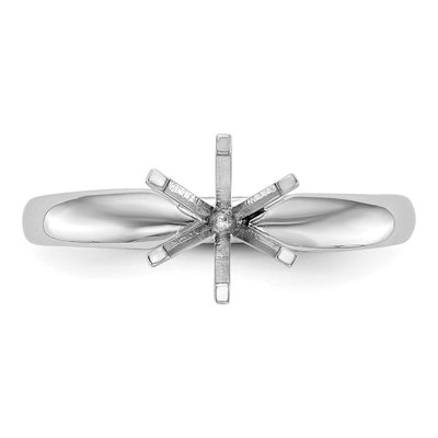 14K White Gold 6-Prong Solitaire Ring Mounting – view 4