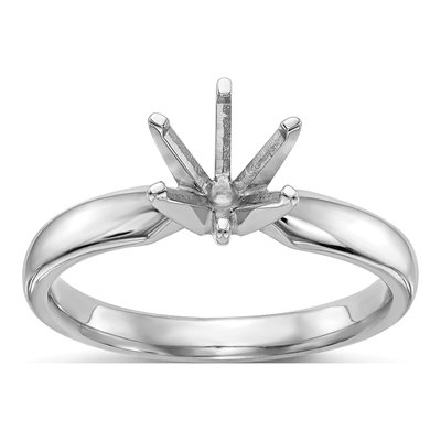 14K White Gold 6-Prong Solitaire Ring Mounting – view 8