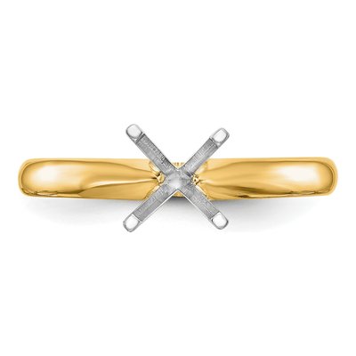 14K Two-Tone Gold Solitaire Ring Mounting – view 4
