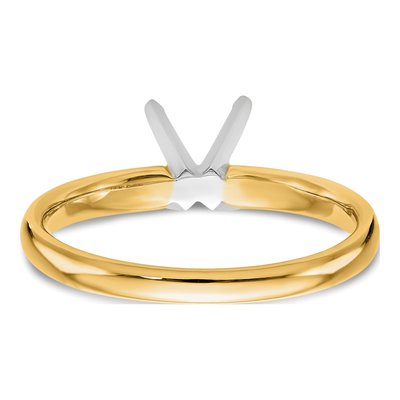 14K Two-Tone Gold Solitaire Ring Mounting – view 5