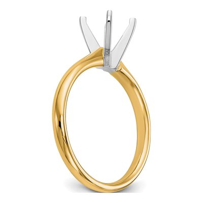 14K Two-Tone Gold Solitaire Ring Mounting – view 6