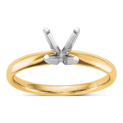 14K Two-Tone Gold Solitaire Ring Mounting – view 7