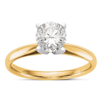 14K Two-Tone Gold Solitaire Ring Mounting