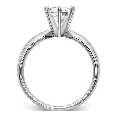 14K White Gold Solitaire 6-Prong Ring Mounting – view 3