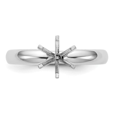 14K White Gold Solitaire 6-Prong Ring Mounting – view 5