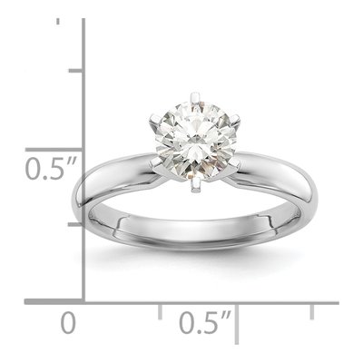 14K White Gold Solitaire 6-Prong Ring Mounting – view 8